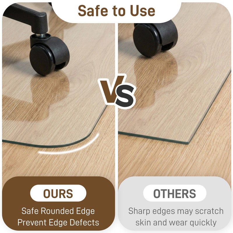 Tempered Glass Chair Mat with Maximum 1200 lbs Weight Capacity for Office Use gallery