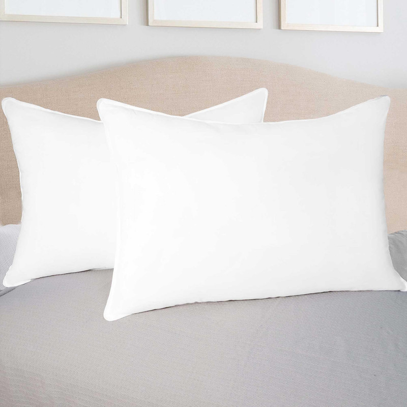 Superior Down Alternative Pillow Set Soft Microfiber Shell Medium Weight For