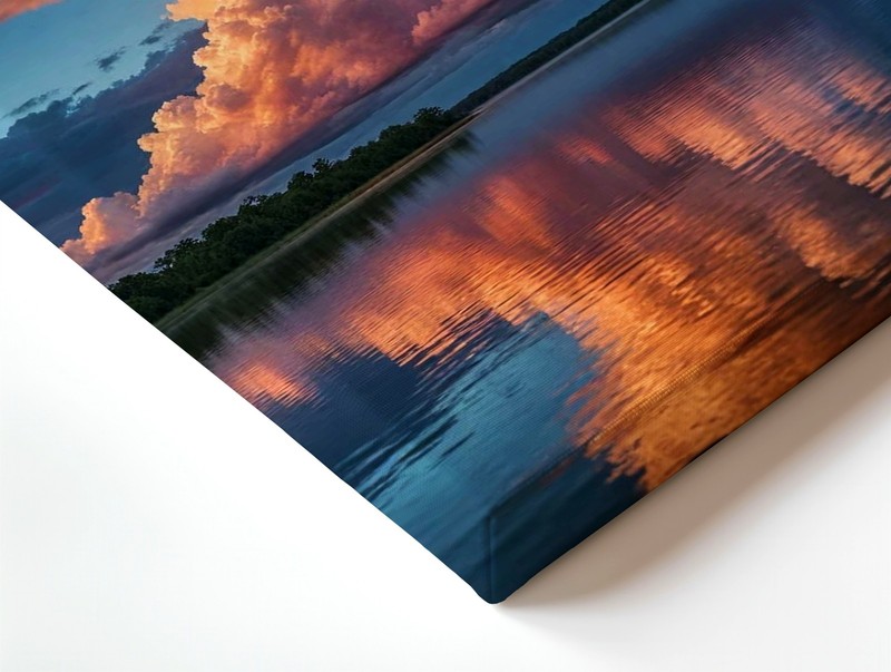 Wall Art Sunset Cloudscape Over Lake Reflection Canvas Print Nature Landscape gallery