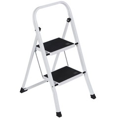 2 Step Stool Folding Step Ladder w/ Wide Anti-slip Pedal 352 Lbs Capacity White