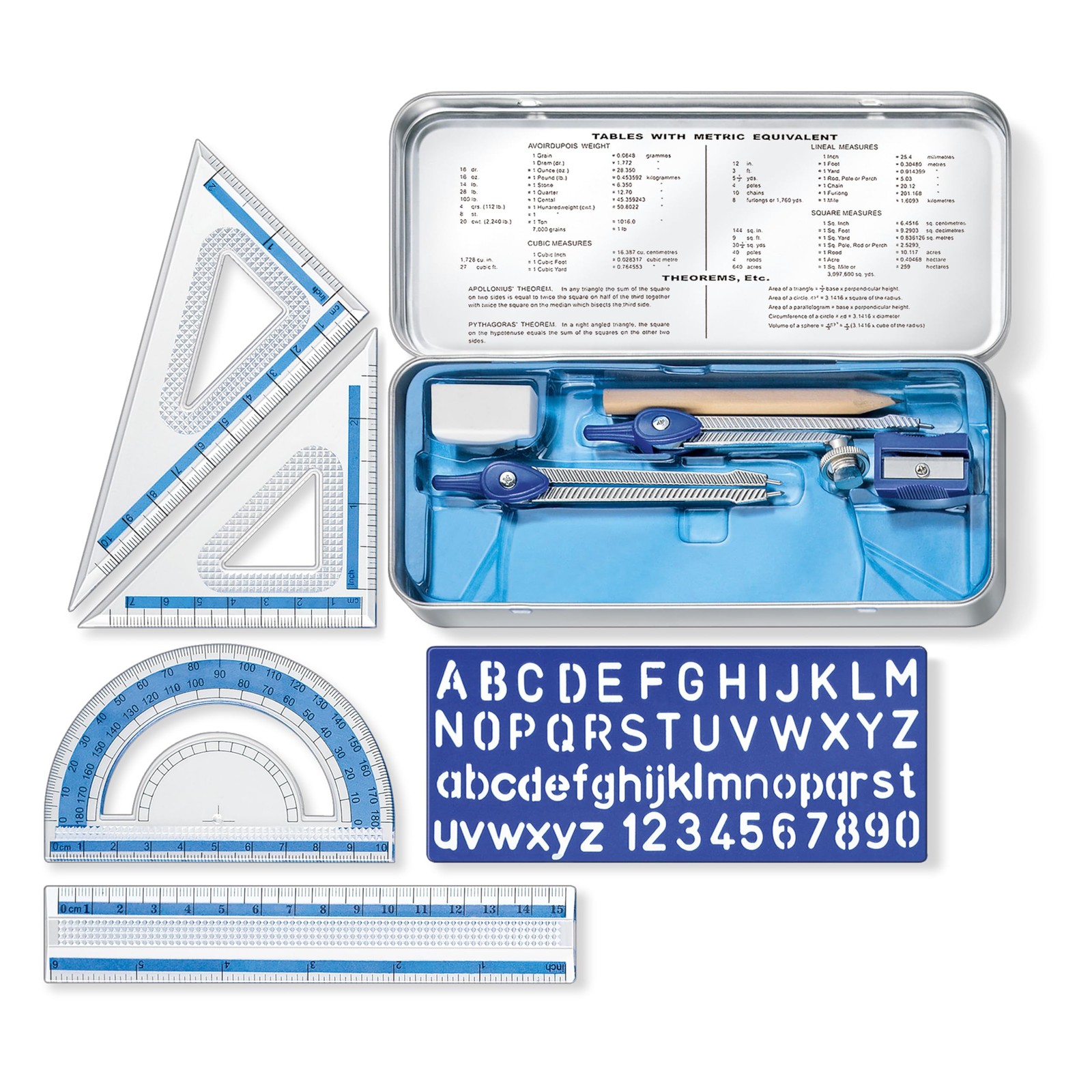 STAEDTLER 10-Piece Math Set with Metal Compass, 6" Ruler Compact, Multicolor gallery