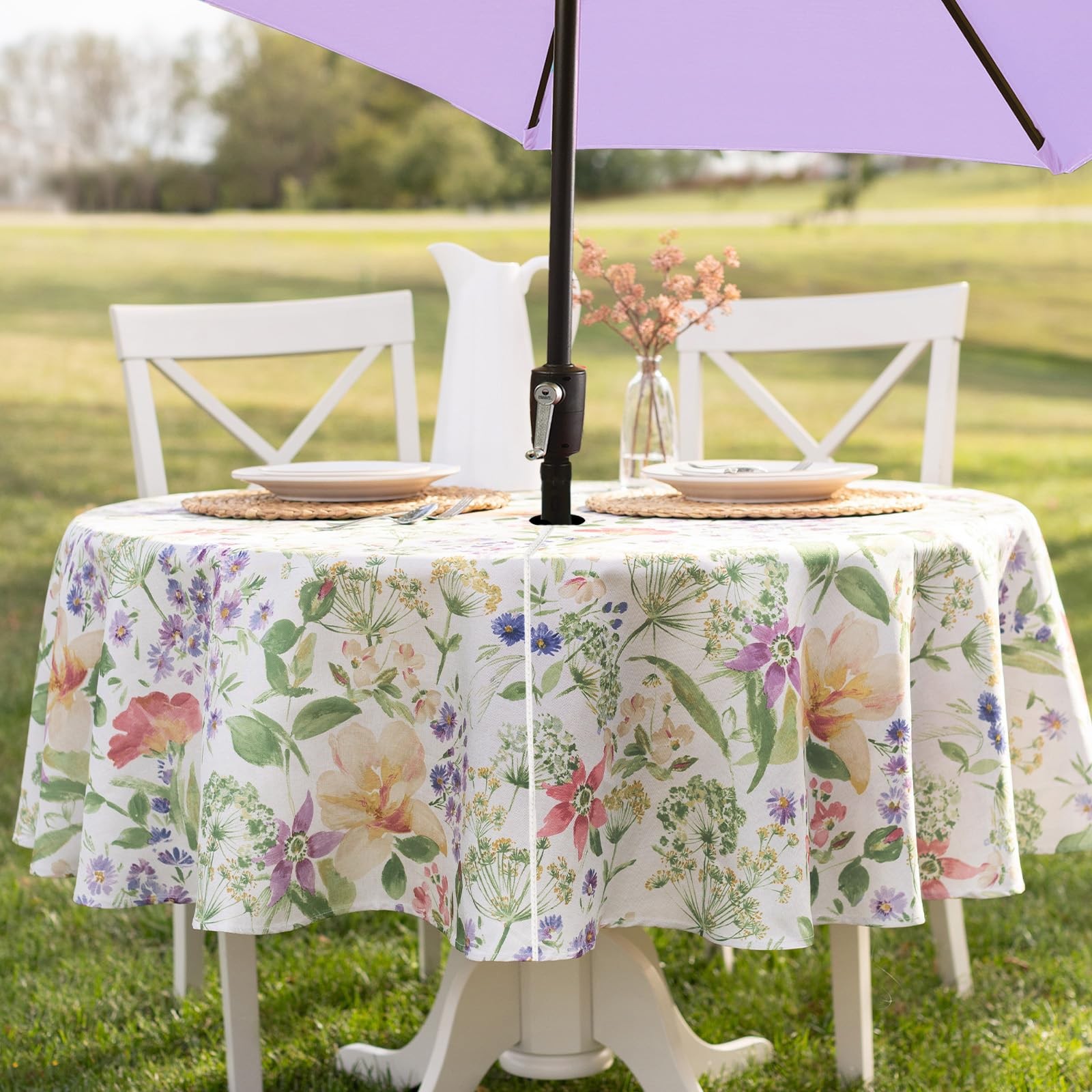 Benson Mills Floral Spring/Summer Heavyweight Fabric Outdoor Tablecloth with ... gallery