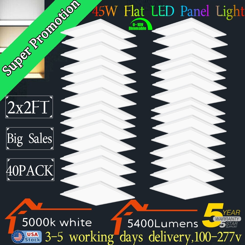 2x2 FT LED Flat Panel Troffer Light Lamp, 45W 24x24 Inch LED Drop Ceiling Lights gallery