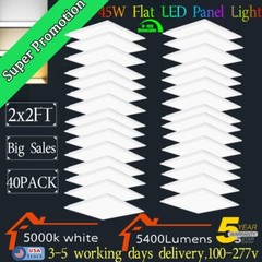 2×2 FT LED Flat Panel Troffer Light Lamp, 45W 24×24 Inch LED Drop Ceiling Lights