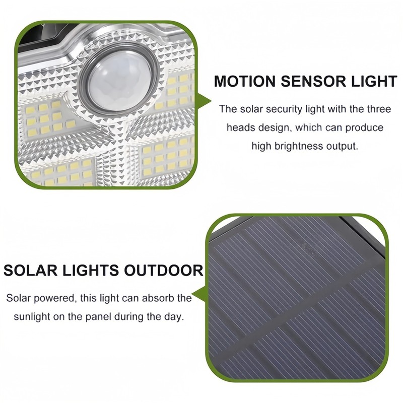 2 Pack LED Motion Sensor Solar Lights Outdoor IP65 Waterproof Security Lamp New gallery
