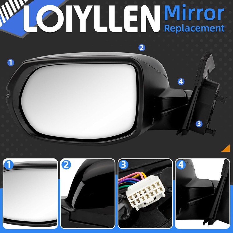 Left Driver Side Rear View Mirror Replacement for Honda HR-V HRV 2016-2022 - Rea gallery