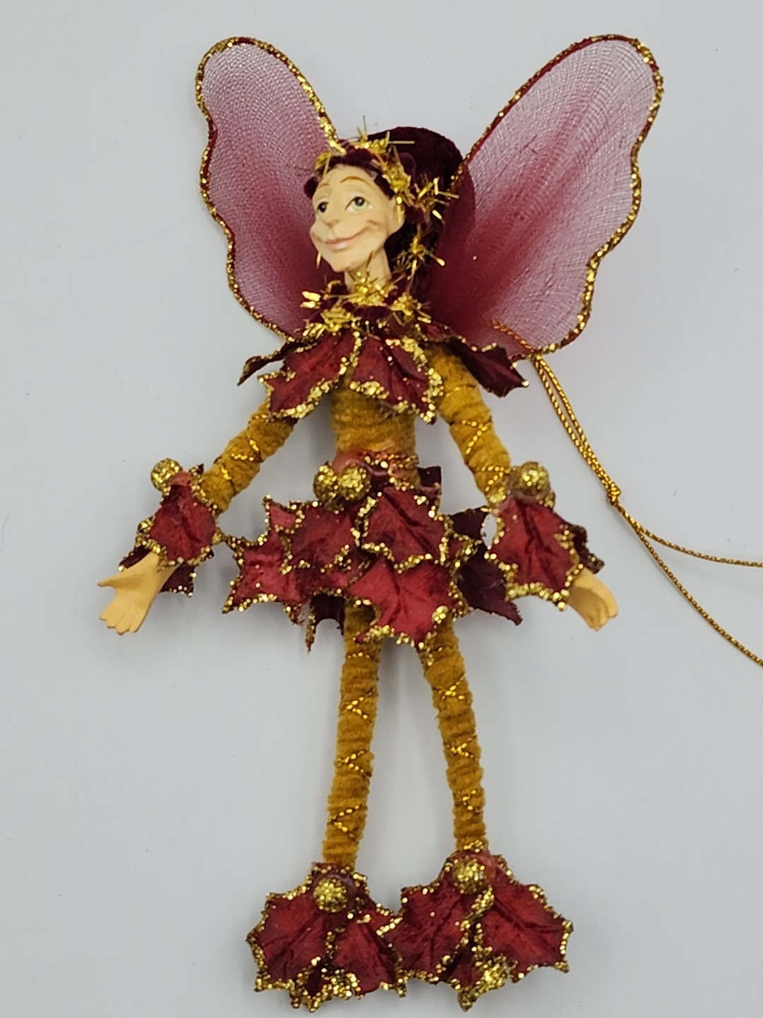Woodland Fall Autumn Elf Pixie Fairy Ornament Roughly 7 1/2" Long gallery