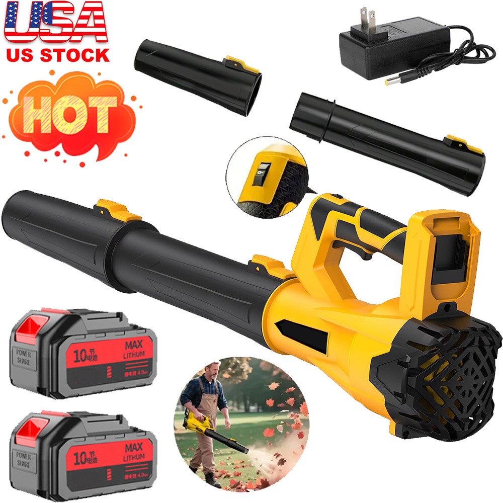 New Cordless Leaf Blower 650CFM/280MPH & 6 Speed Levels Electric w/2 Batteries gallery