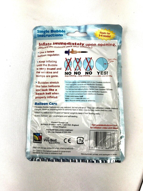 Qualtex Bubbles 22" Stretchy Plastic Balloon I Love You Hearts Clear NIP gallery