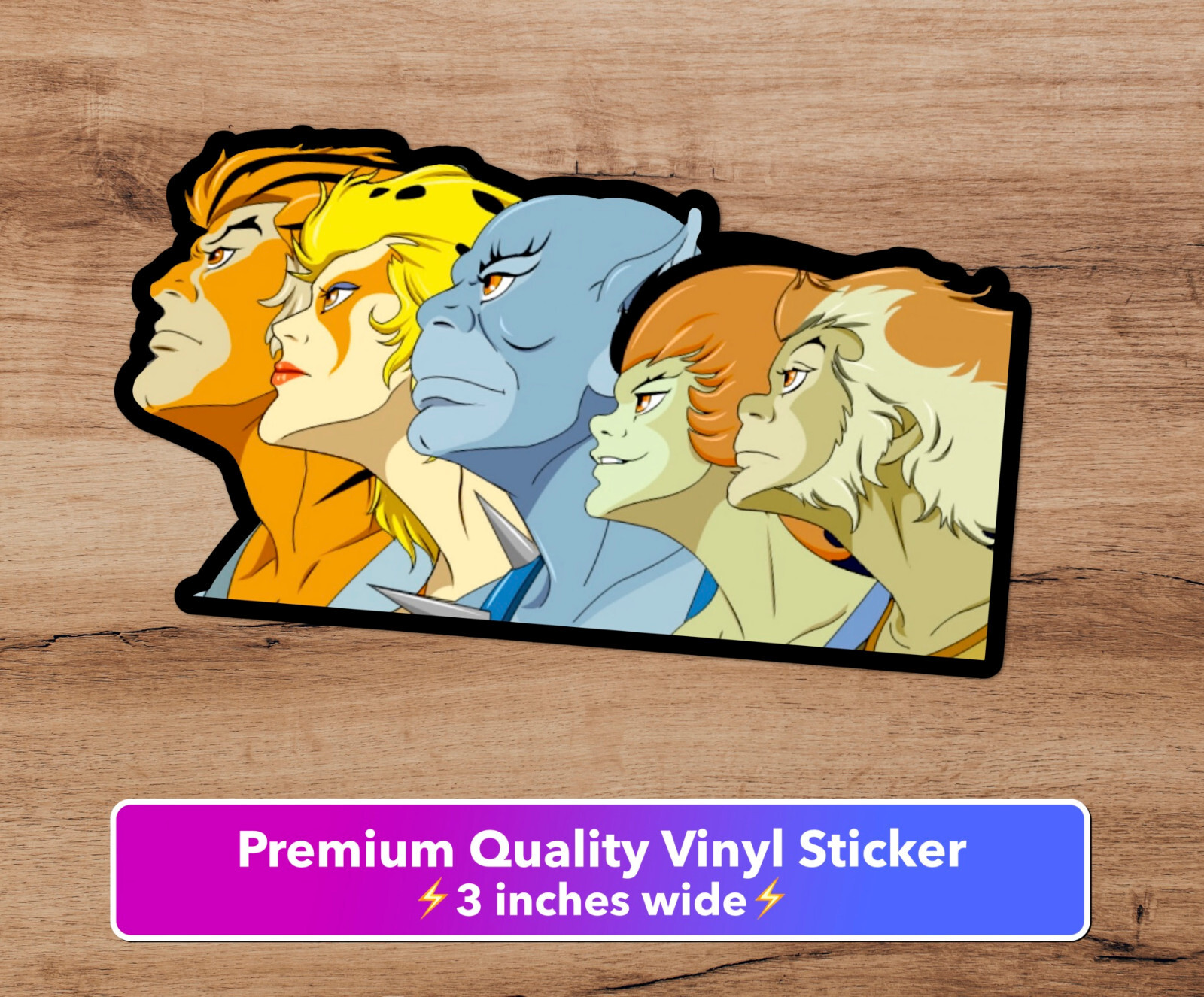 Thundercats Premium Vinyl Sticker 3 inches decal Lion-O, Panthro, Chitara, Kit gallery