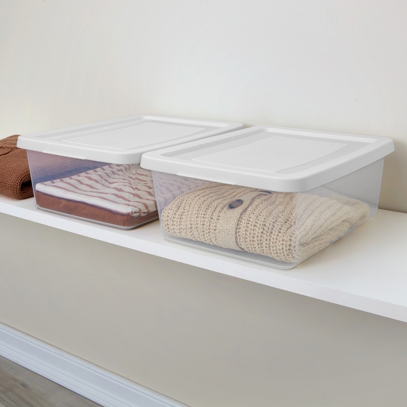 Sterilite 12Qt Storage Box, Stackable Plastic Container, Home Organizer, 12 Pack gallery