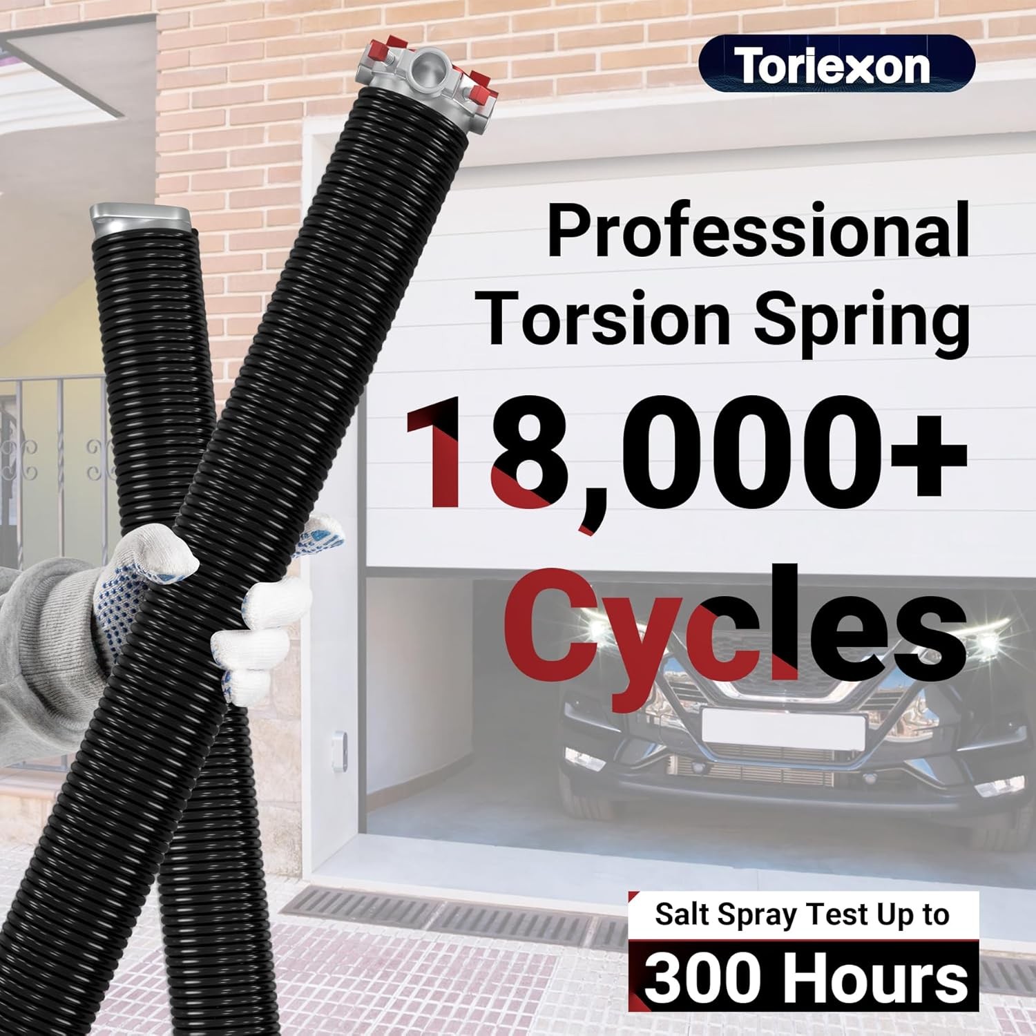 Toriexon Garage Door Torsion Spring Pair 0.250x2x30in 18000 Cycle Heavy Duty gallery