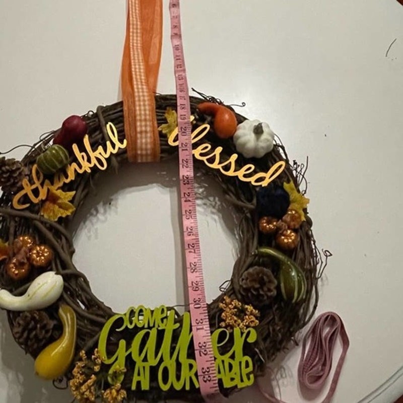Fall Thankful Blessed Grapevine Wreath 18" gallery