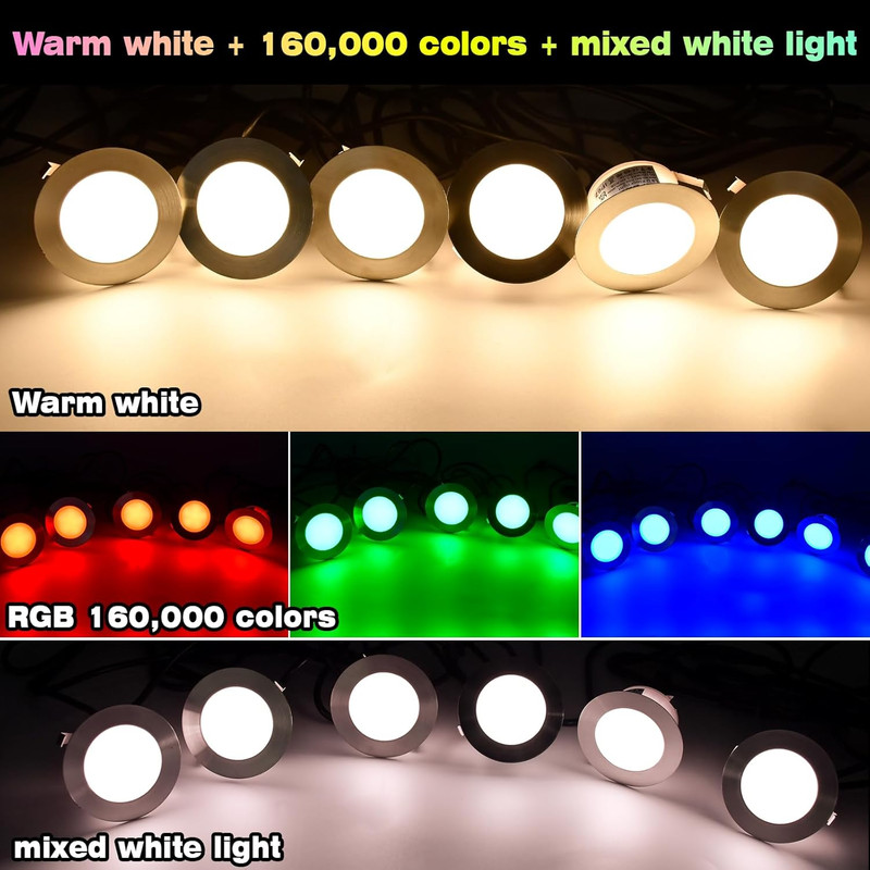 Smart Wifi Control LED Deck Lights Kit - 20 Waterproof RGBW Stair Lights gallery