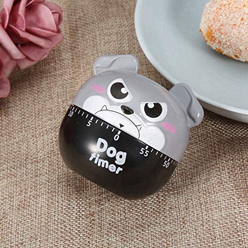 Mechanical Kitchen Timer, Cute Dog Wind Up 60 Minute Manual Countdown Gray gallery