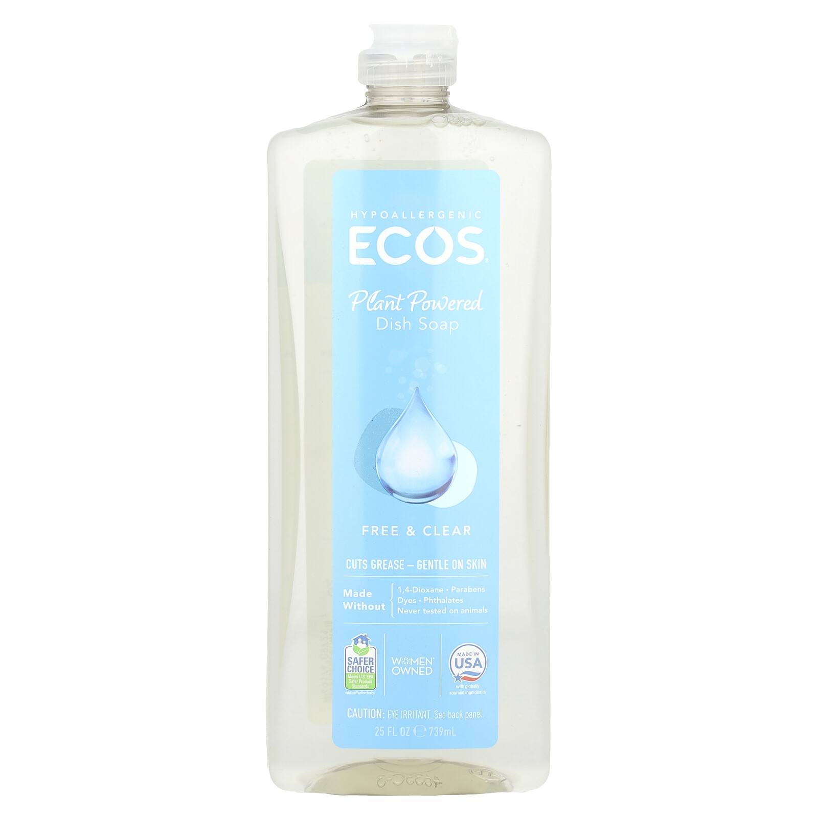 ECOS®, Plant Powered Dish Soap, Free & Clear, 25 fl oz (739 ml) gallery