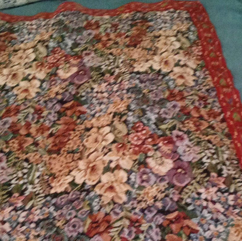 Floral Multicolor Rectangular Pillow/Cushion Top 25"x30" Upholstery, No Closure. gallery