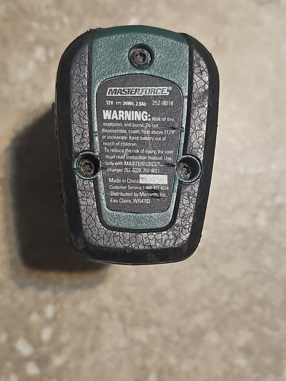 MasterForce 12V 252-8018 2.0Ah Battery READ gallery