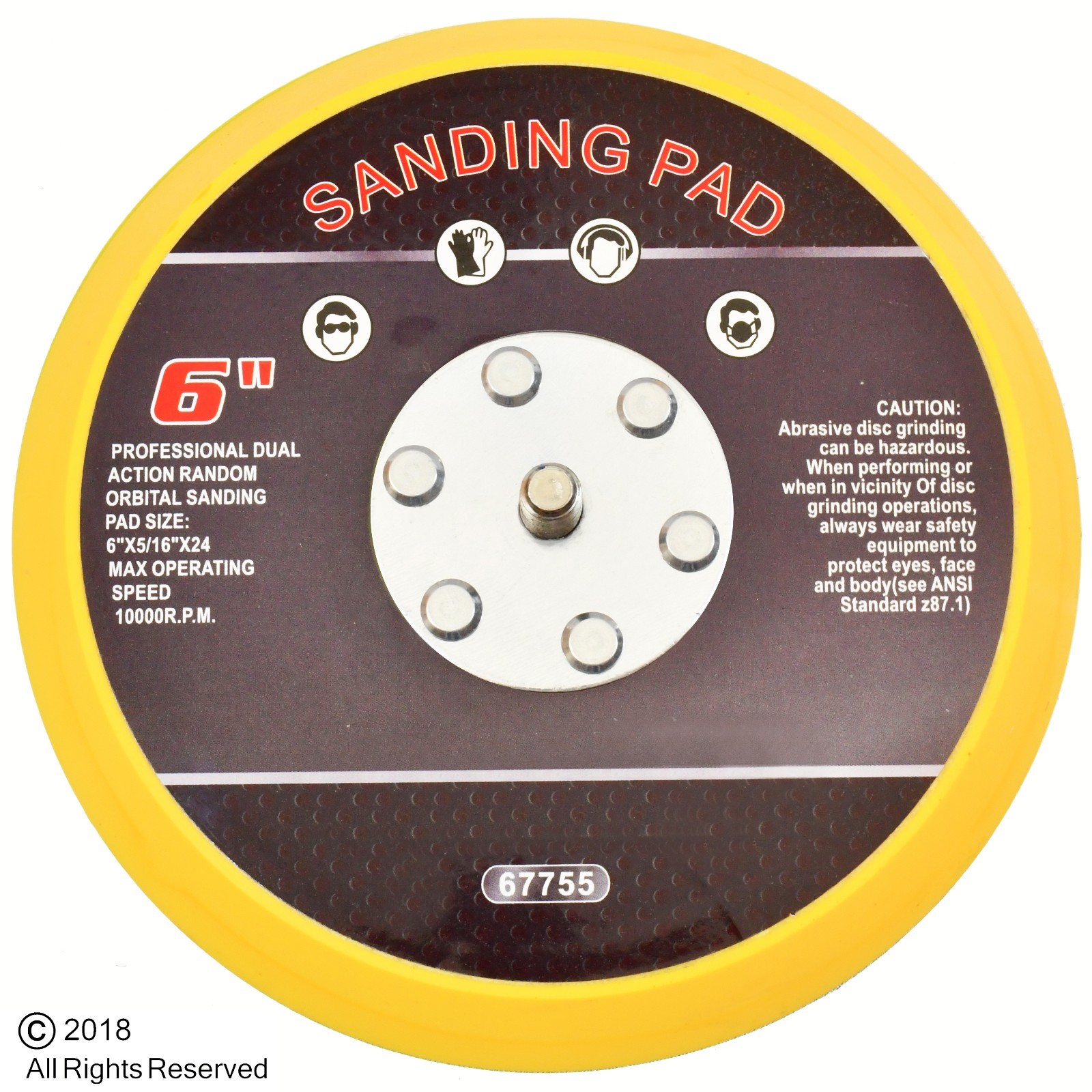 6" Hook and Loop Face Sanding Pad Air Pneumatic Sander Grinder Tool gallery
