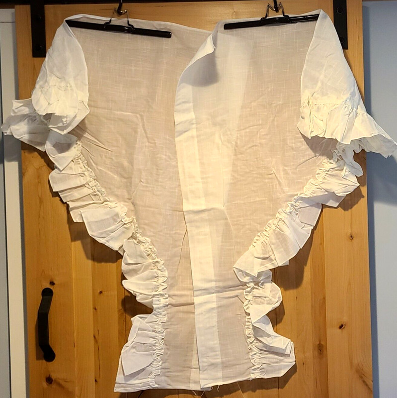 Ellis Curtain Co. #474 Solid Ruffled Swag 45x35" Each. Sheer Textured White gallery