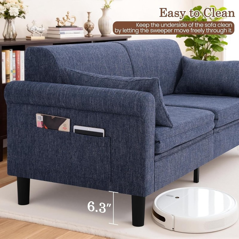 Sofa Bed Sleeper Convertible Pull-Out Bed Couch with Storage Pockets & 2 Pillows gallery