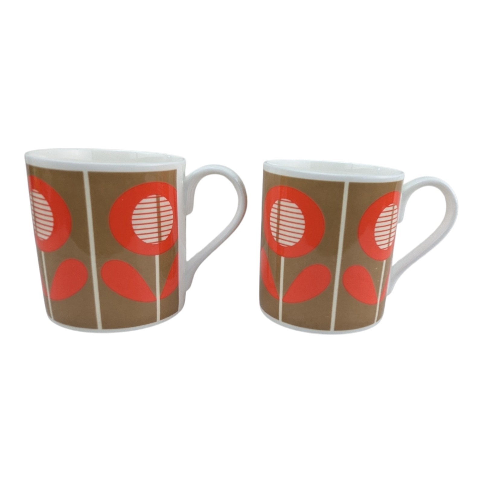 Retired set 2 x Orla Kiely Pattern Floral Bone China Mugs MCM Style gallery
