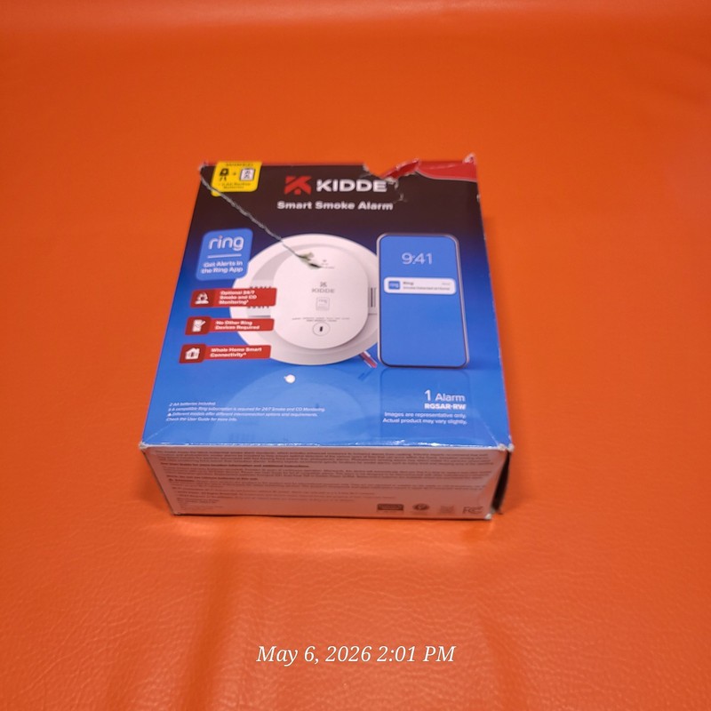 Kidde Wired Smart Smoke Alarm With Ring Alerts Model RGSAR-RW Rough Open Box gallery