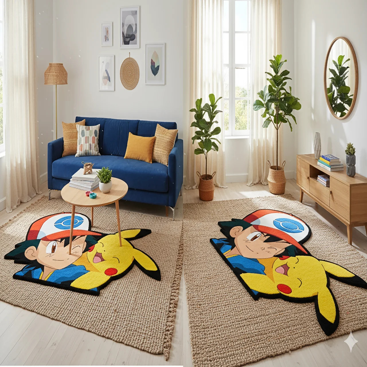 Pokemon Pikachu Ash Anime Rug Irregular Soft Non Slip Bedroom Floor Mat gallery