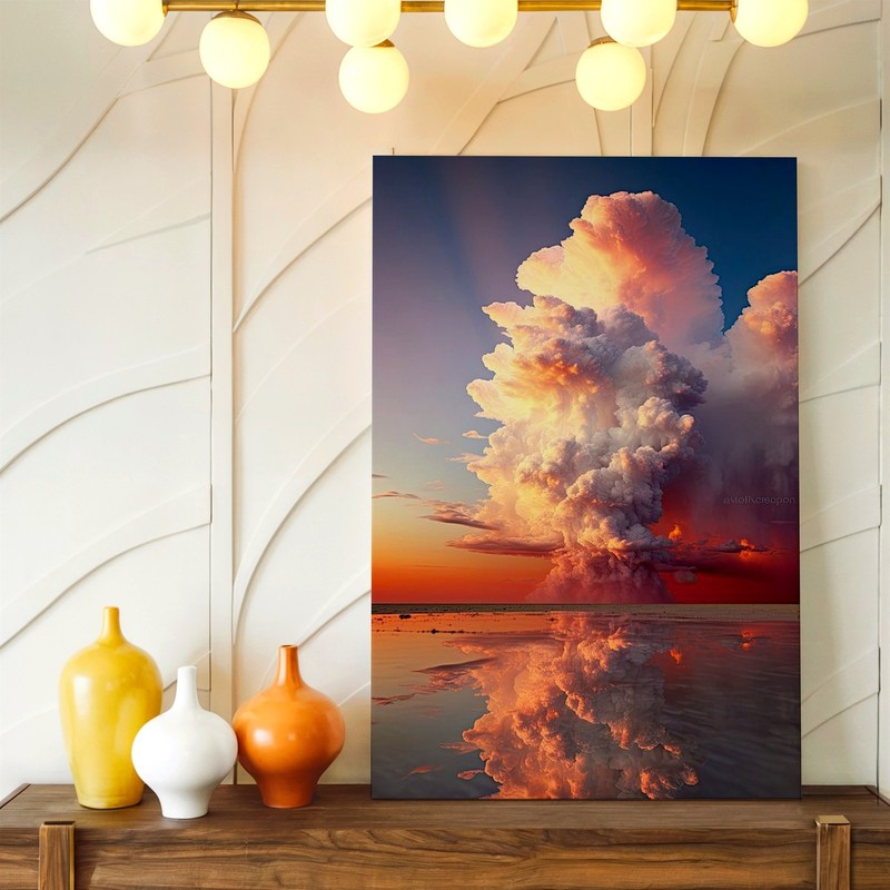 Wall Art Sunset Cloudscape Over Ocean Reflection Canvas Print Dramatic Sky Decor gallery