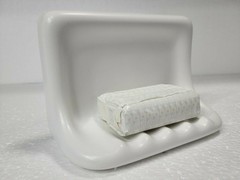 Bright White Matte Ceramic Soap Dish Tray Tile in Daltile Color 0790 Mid Cent…
