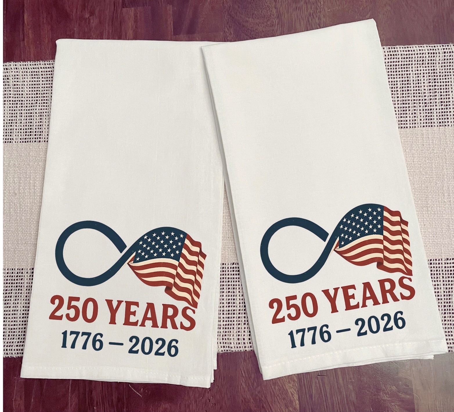 Kitchen Dish Towel America 250 Years Cotton Flour Sack Size 28x28 New gallery
