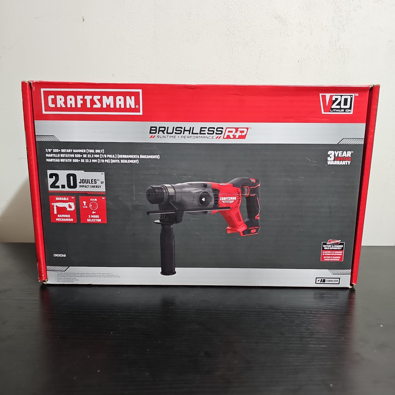 CRAFTSMAN Rotary Hammer 7/8" SDS+ V20* Brushless CMCH234B NEW gallery