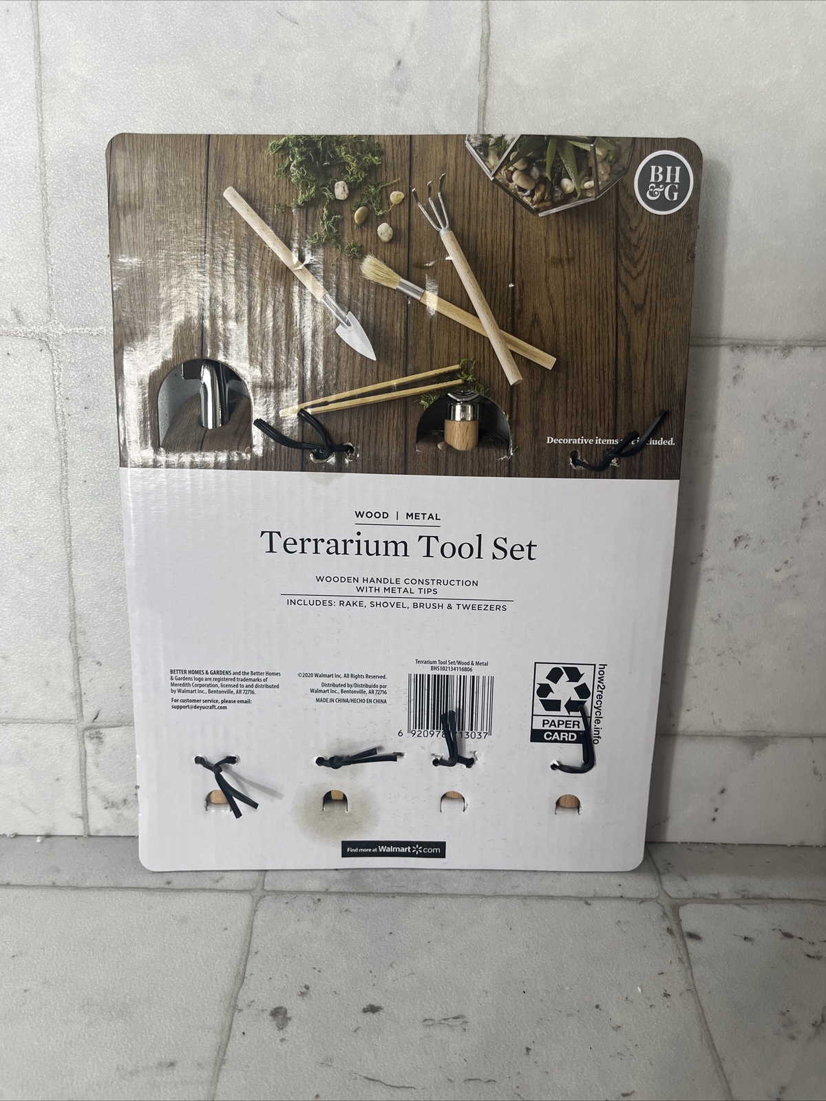 Better Homes & Gardens Terrarium Tool Set Wood Metal Rake Shovel Brush Tweezers gallery