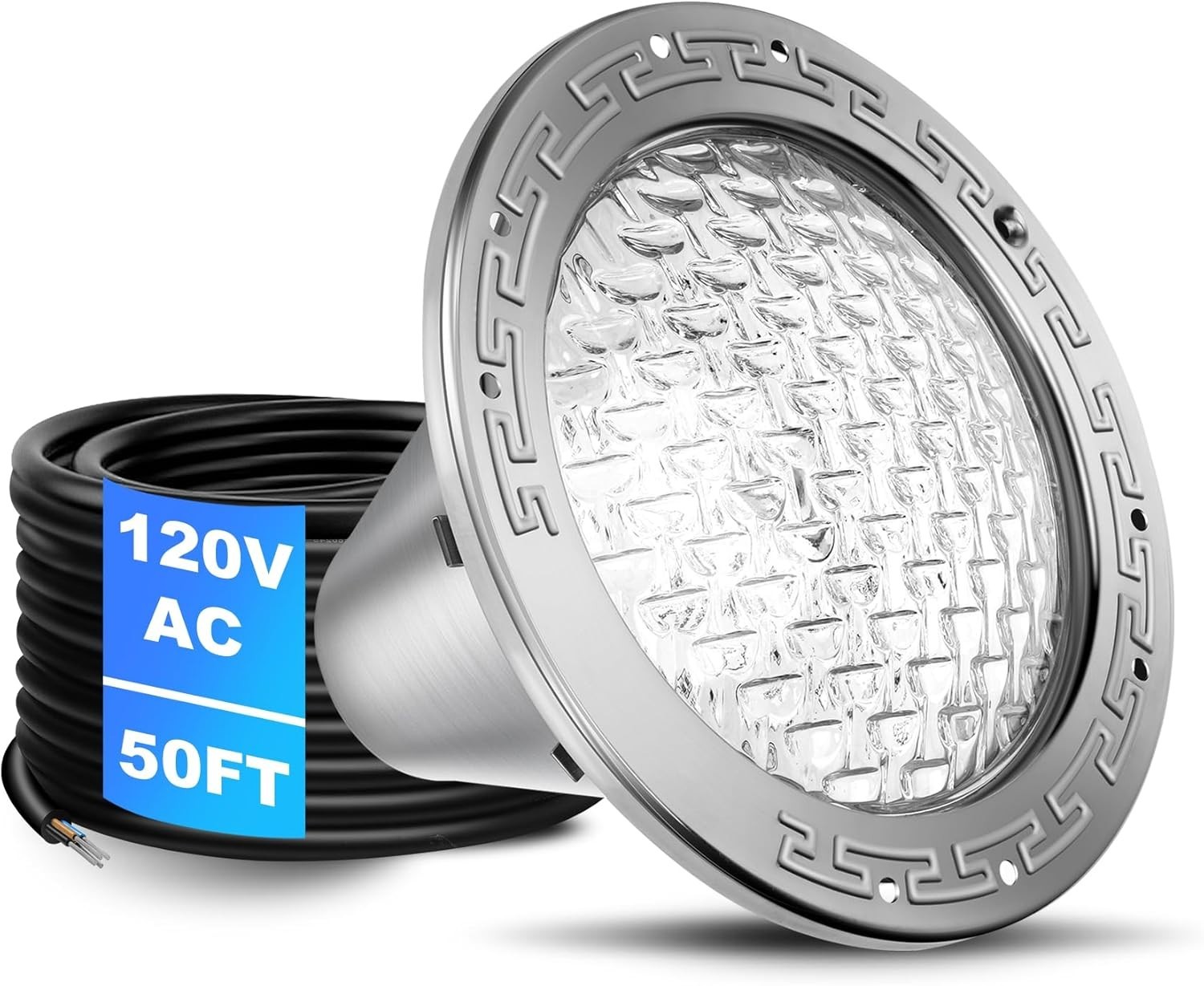 10 Inch Pool Light for Inground Pool (White), AC120V, 35W, 50 Foot Cord gallery