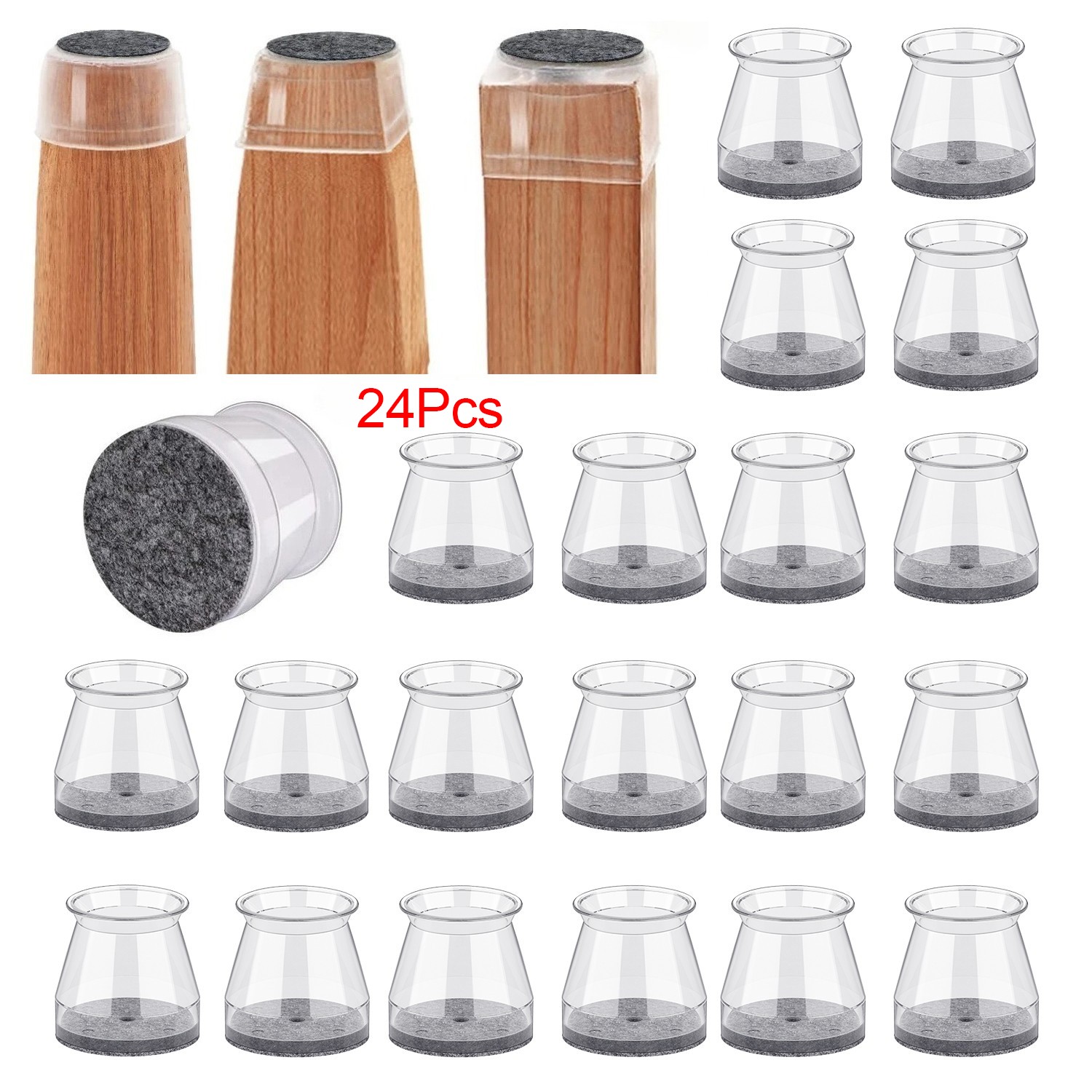 24pcs Silicone Chair Leg Floor Protectors Chair Caps Cover From Scratches &Noise gallery