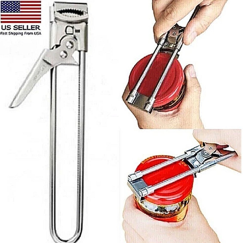 2X Adjustable Multifunctional Stainless Steel Can Opener Jar Lid Gripper New gallery