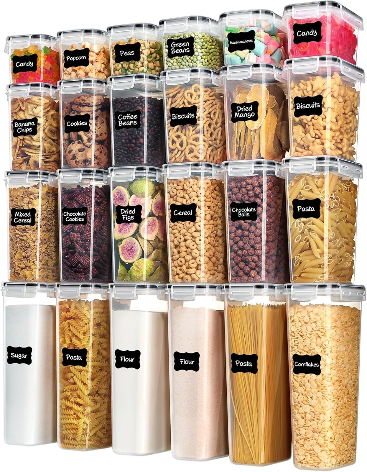 Airtight Food Storage Containers with Lids 24 pcs Plastic Kitchen Pantry gallery