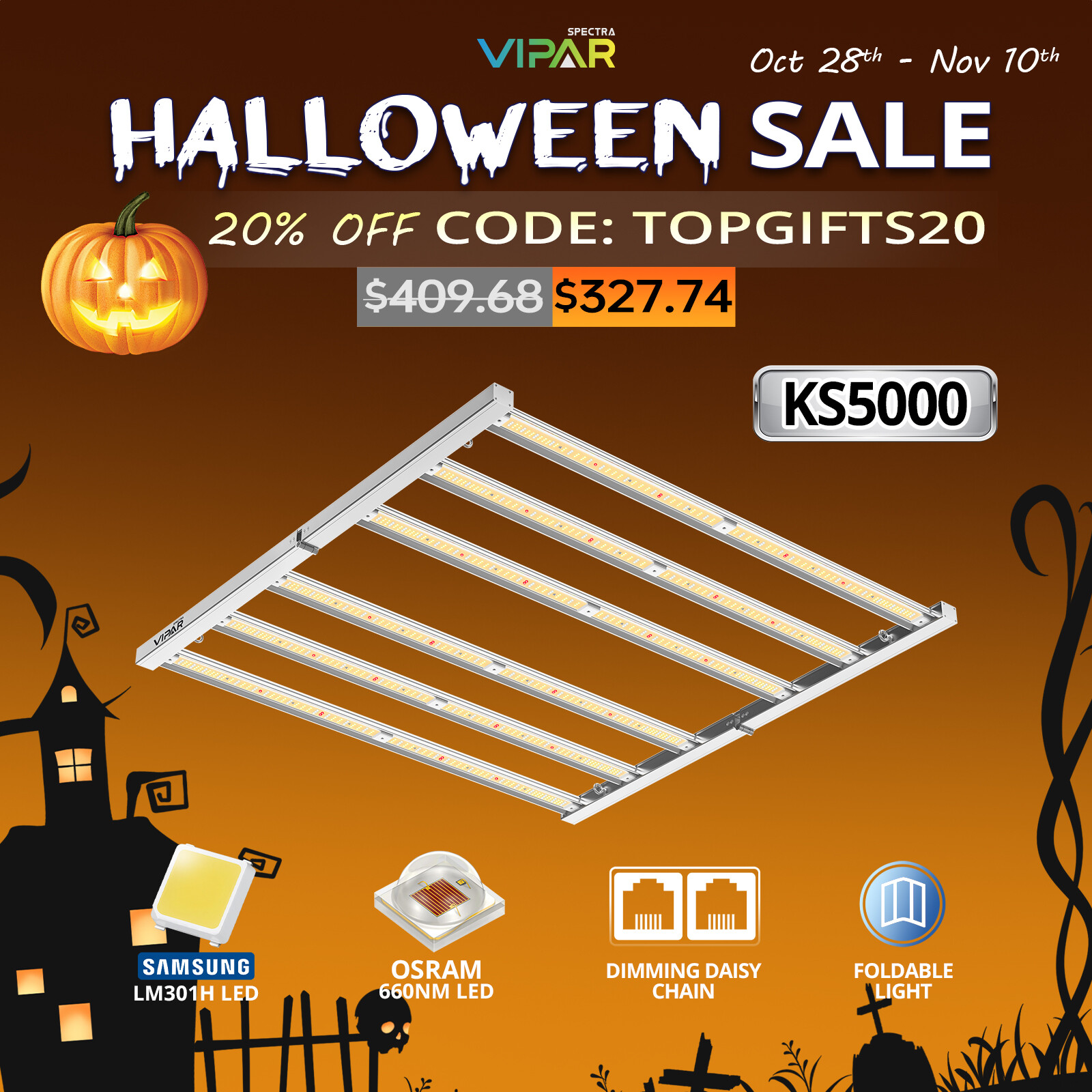 VIPARSPECTRA KS5000 LED Grow Light Bars Full Spectrum Indoor Plants Veg Flower gallery