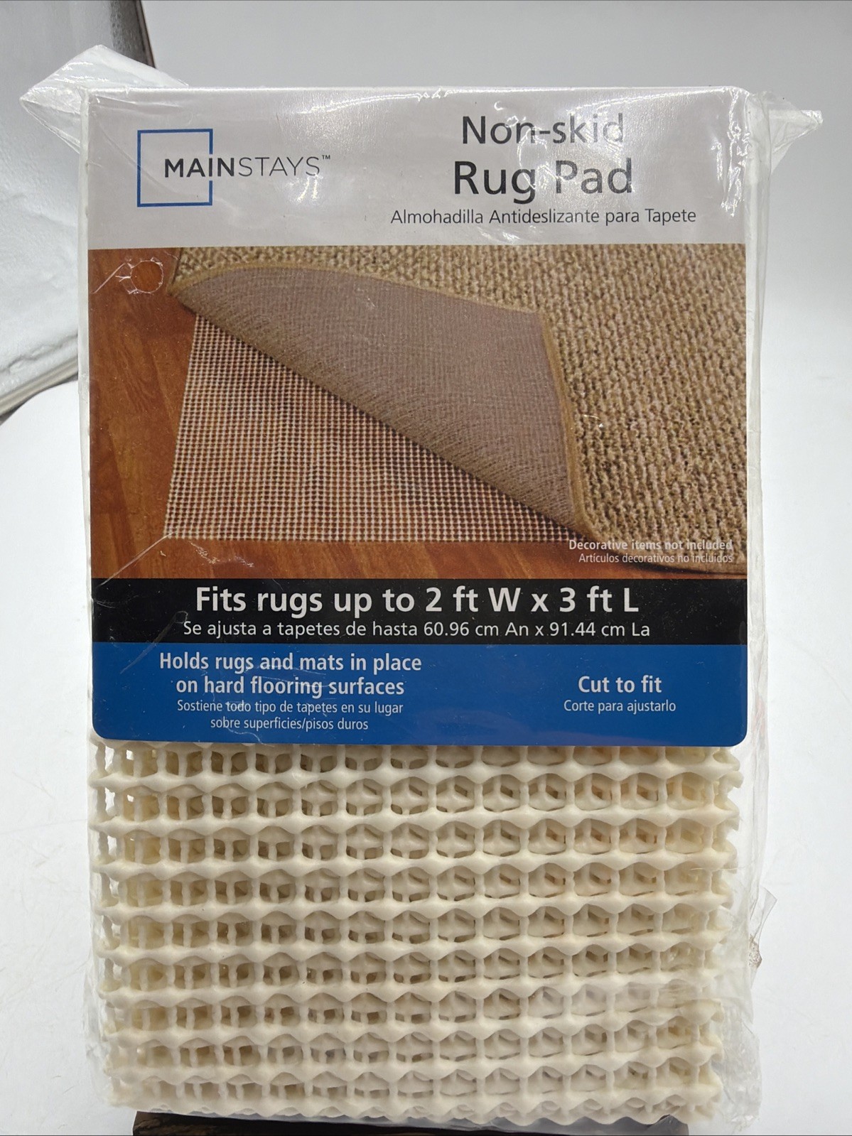 Mainstays Non-Skid Rug Pad 2ft x 3ft Cut to Fit Brand New Sealed gallery