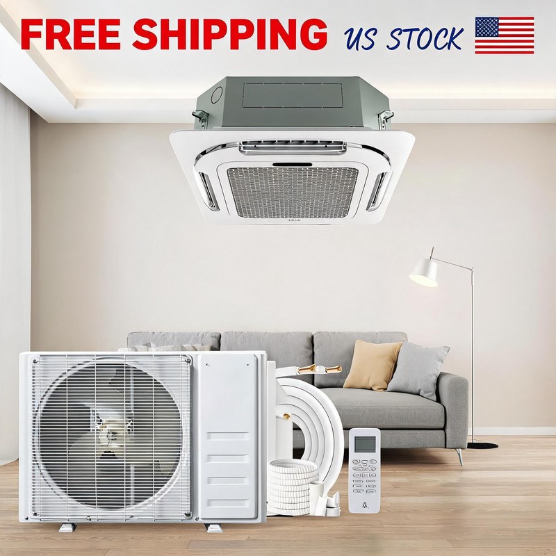 9000 BTU Ceiling Cassette Mini Split Air Conditioner Ductless Cooling & Heating gallery