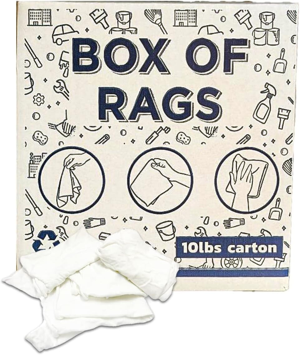 White Knit Cleaning Rags Recycle Premium T-Shirt Wiping Boxes Multipurpose Use gallery