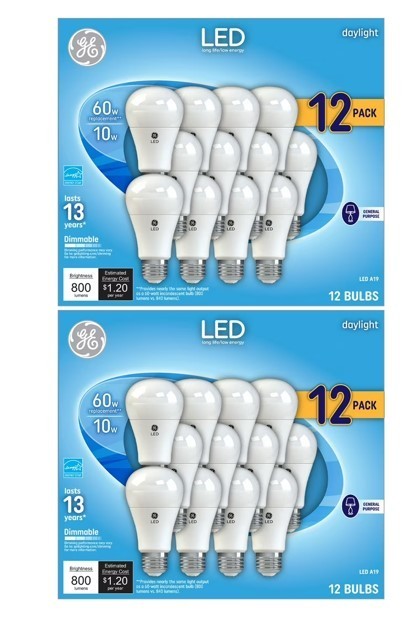 24 Bulbs GE Daylight Led Light 10W Replacement 60W General Purpose Dimmable A19 gallery