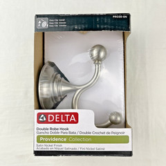Delta Multipurpose Double Robe Hook Satin Nickel Providence Collection