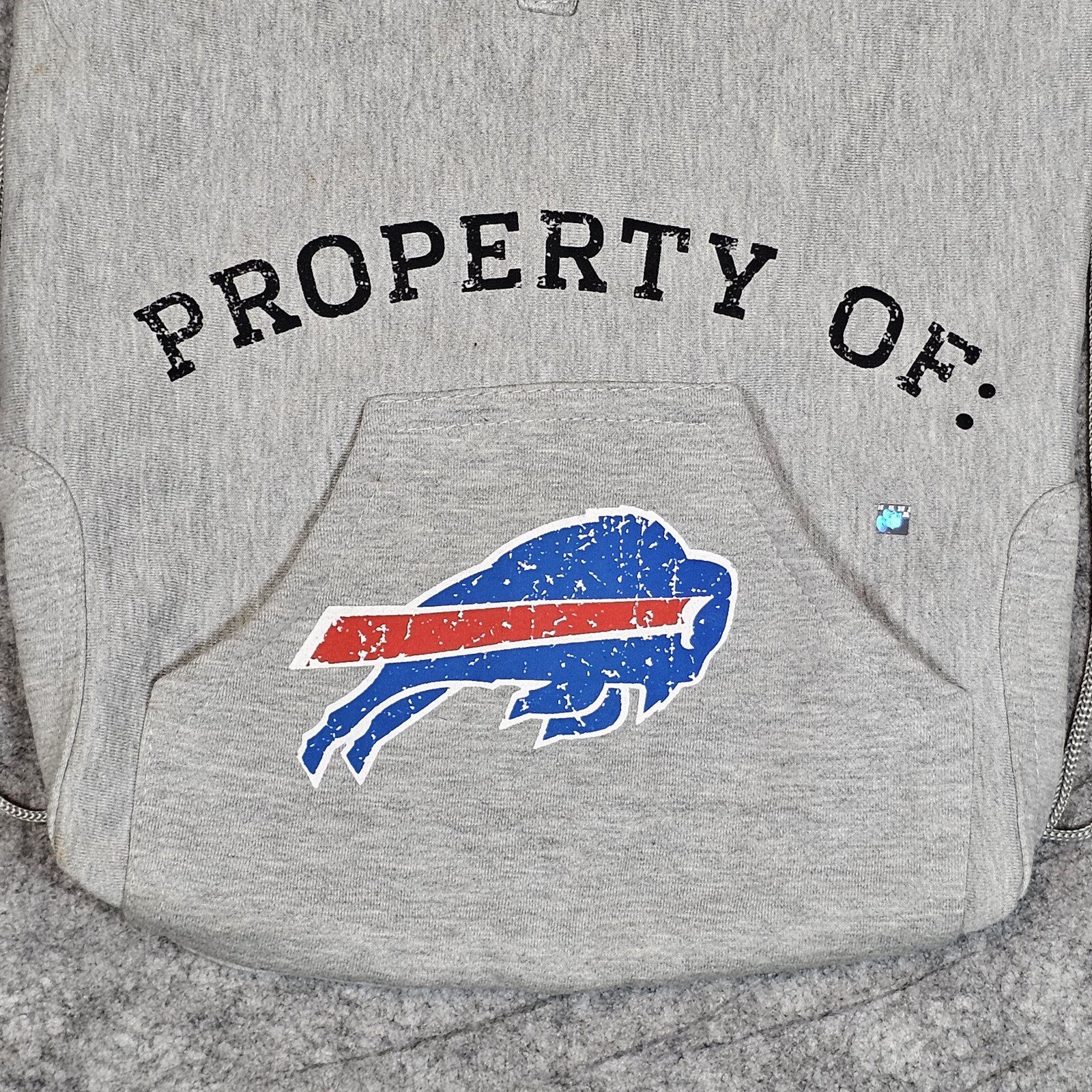 Buffalo Bills Toyota NFL Sack Pack String Backpack Gray With Pockets 18"x14" 3
