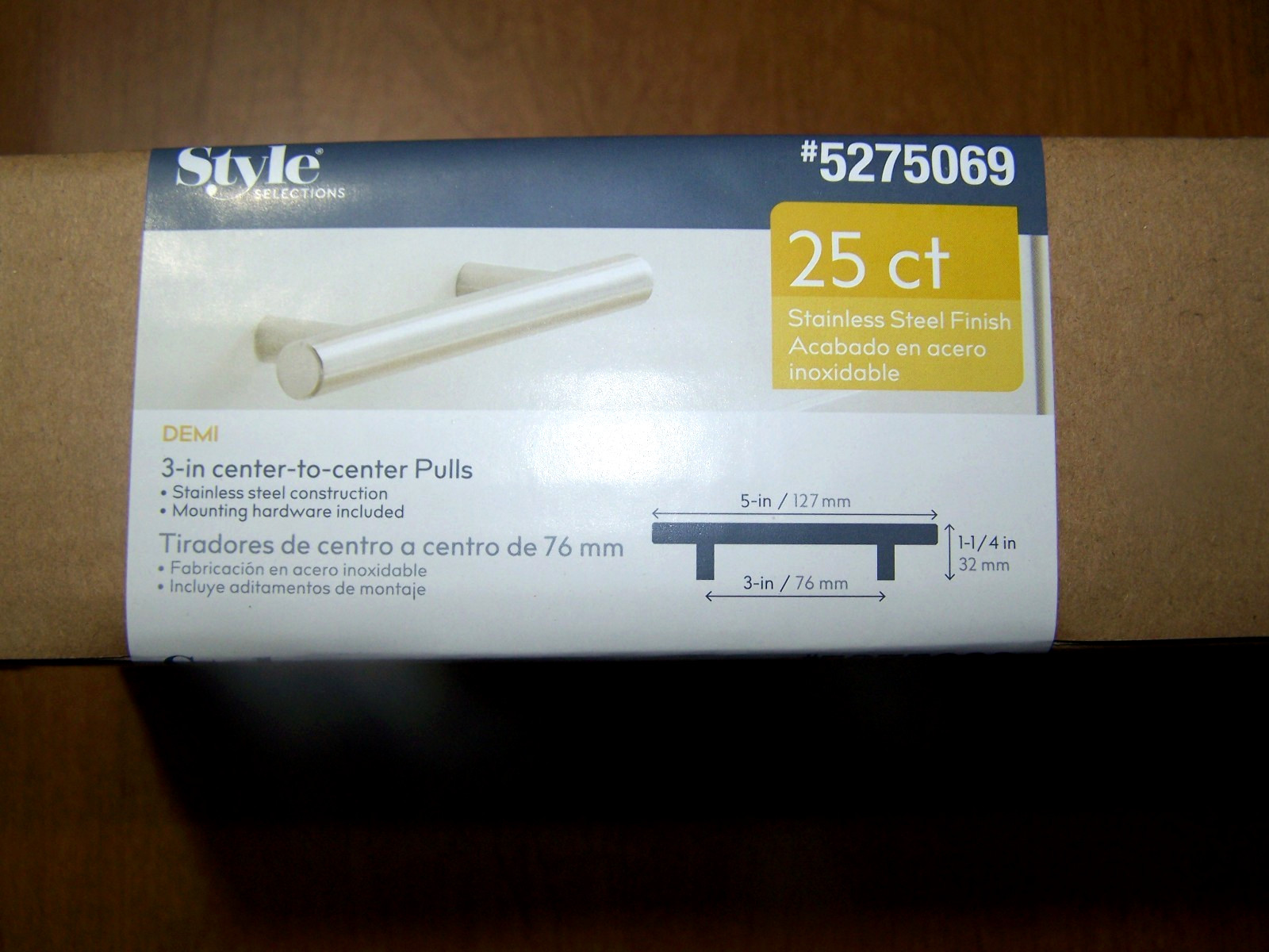 (25) NEW Sealed ~ 5 In. Cabinet & Drawer Pulls ~ Stainless 3 In. Center ~ gallery