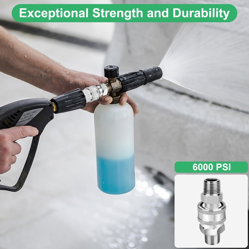 3/8inch Thread Fitting Pressure Washer Quick Connect Stainless Steel Adapter Set gallery