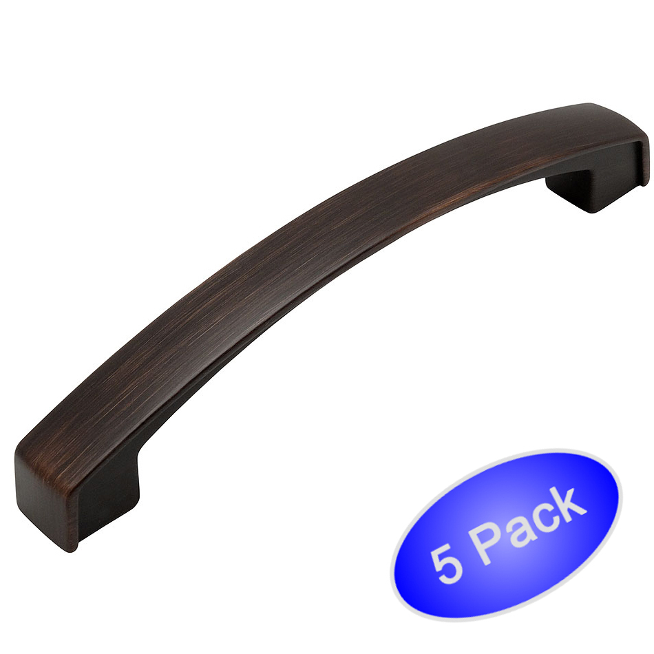 *5 Pack* Cosmas Cabinet Hardware Oil Rubbed Bronze Arch Handle Pull #616-128ORB gallery