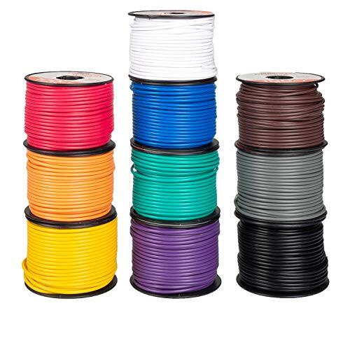 18 Gauge Primary Wire - 10 Roll Assortment Pack - 100 Ft of Copper Clad Aluminum gallery