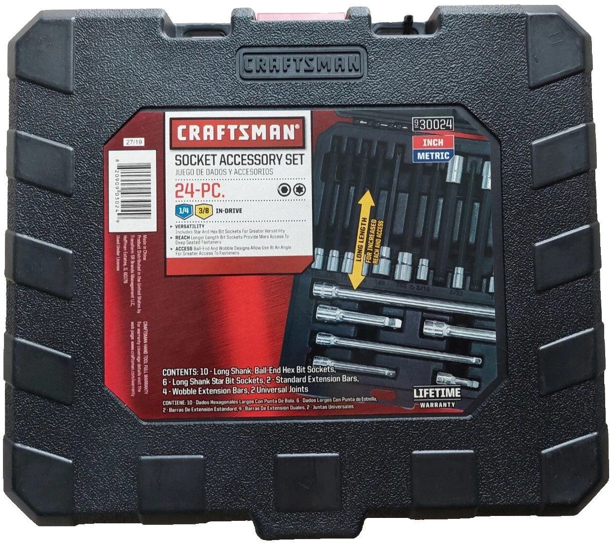 Craftsman 24-Piece Reach & Access Socket Accessory Set 1/4" & 3/8" 9-30024 New gallery