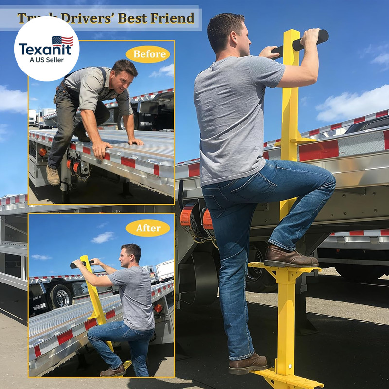 2-Step Truck Deck Steps – 450LBS+ Load Capacity, Heavy Duty Ladder for Flatbeds gallery